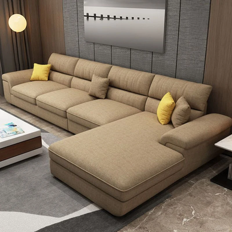 Divano e chaise longue con cuscino schienale componibile modulare forma di L contemporaneo per appartamento Clearhalo