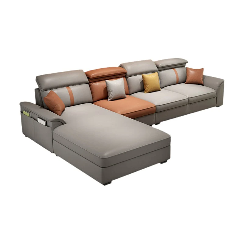 Divano e chaise longue ecopelle con bracciolo superiore 4 posti da 37,4 "H per soggiorno Clearhalo