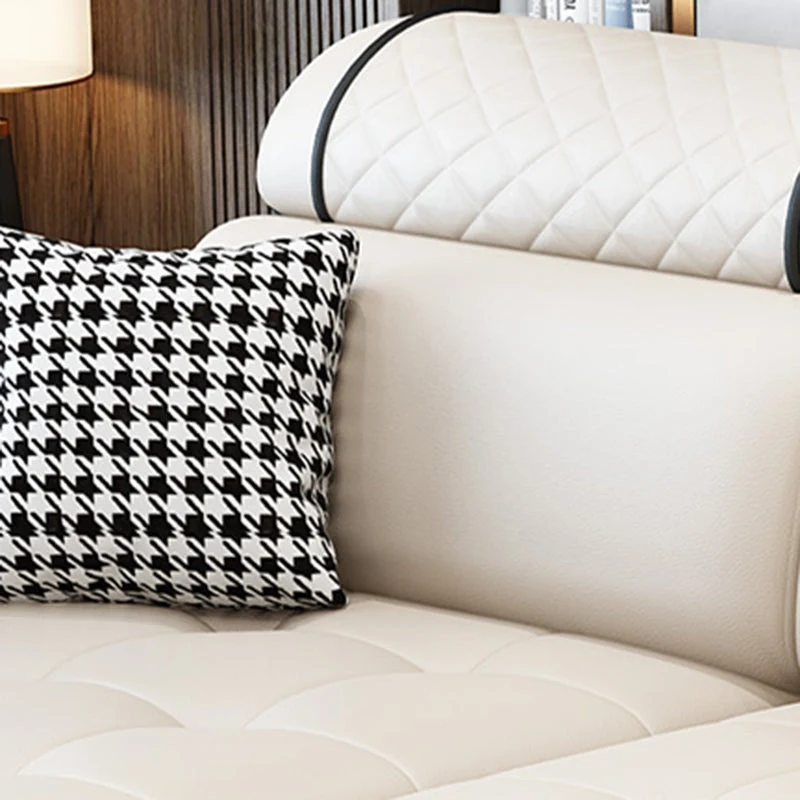 Divano componibile con braccioli con rivestimento ecopelle/tessuto e chaise longue reversibile Clearhalo