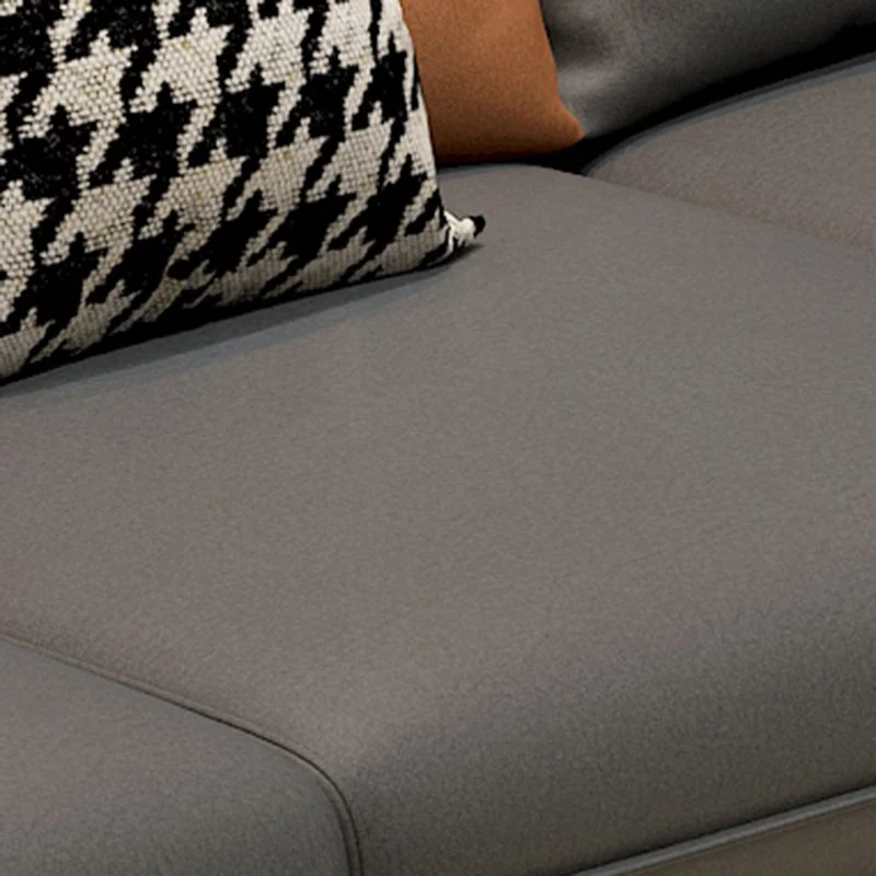 Divano componibile con braccioli quadrati, cuscini imbottiti antimacchia con pouf incluso Clearhalo