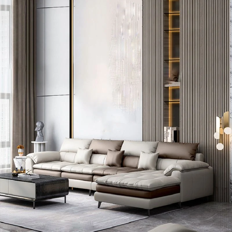 Divano componibile e con bracciolo superiore con schienale alto ecopelle con rivestimento antimacchia Clearhalo