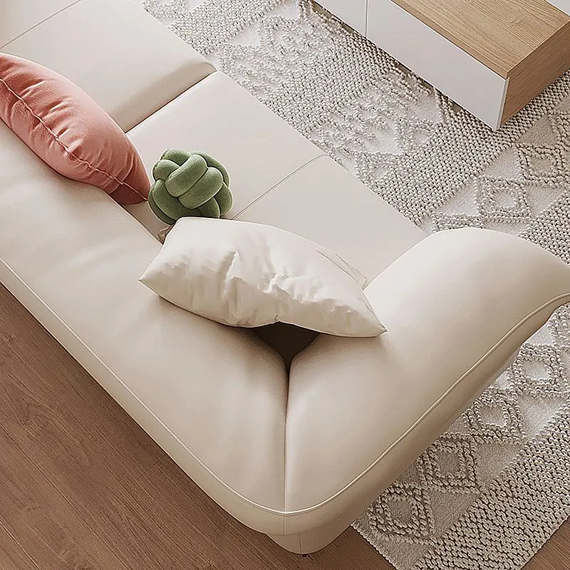 Divano componibile con bracciolo superiore con cuscino alto 80 cm, cuscino rimovibile, per soggiorno, beige Clearhalo