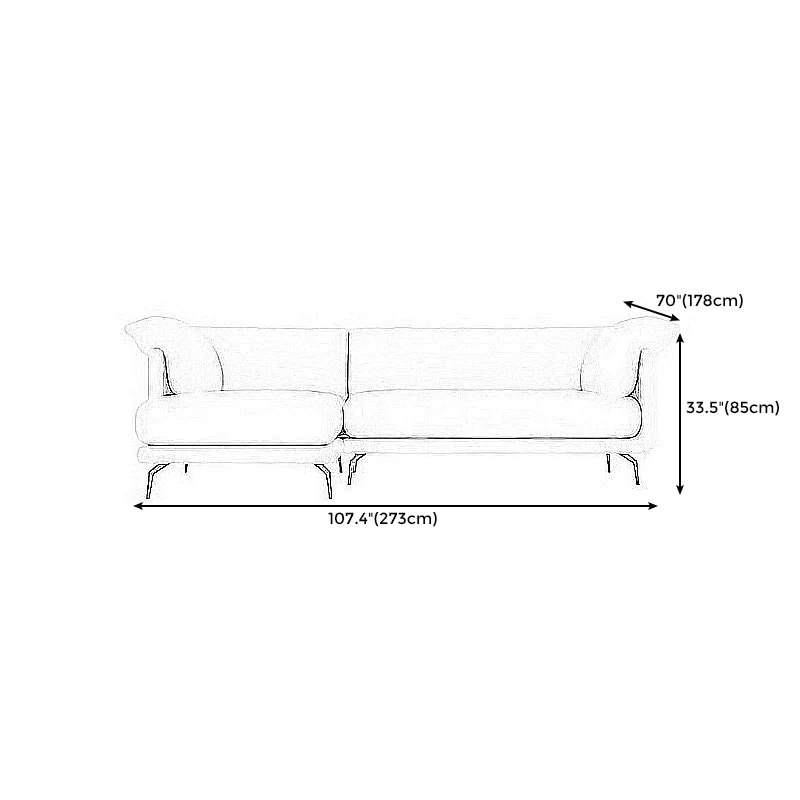 Divano componibile con bracciolo superiore con cuscino alto 80 cm, cuscino rimovibile, per soggiorno, beige Clearhalo