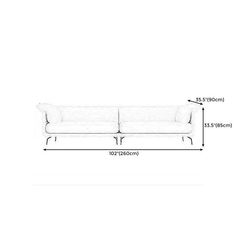 Divano componibile con bracciolo superiore con cuscino alto 80 cm, cuscino rimovibile, per soggiorno, beige Clearhalo