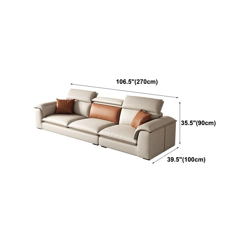 Divano Componibile Ecopelle Beige Divano Antimacchia per Soggiorno Clearhalo