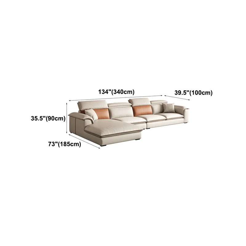 Divano Componibile Ecopelle Beige Divano Antimacchia per Soggiorno Clearhalo