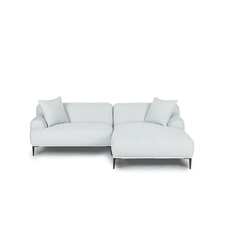 Divano componibile moderno beige con braccioli scavati e schienale stretto, componibile per soggiorno Clearhalo