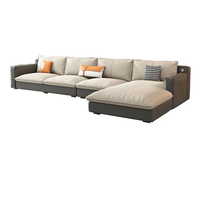 Divano componibile moderno con braccioli quadrati da 33,46 pollici con schienale e chaise longue Clearhalo