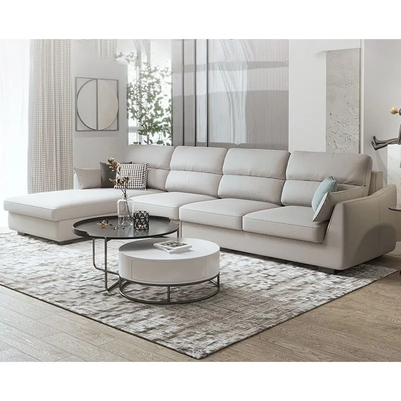 Divano componibile moderno ecopelle con schienale quadrato e bracciolo componibile per soggiorno Clearhalo