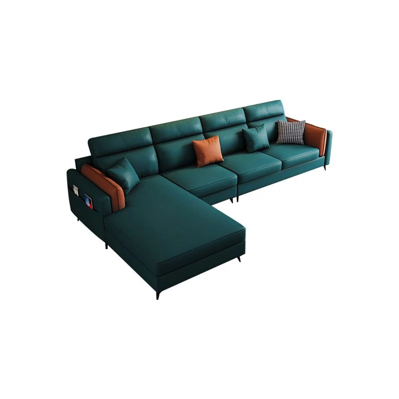 Divano componibile moderno 4 posti ecopelle antimacchia con braccioli con cuscino Clearhalo