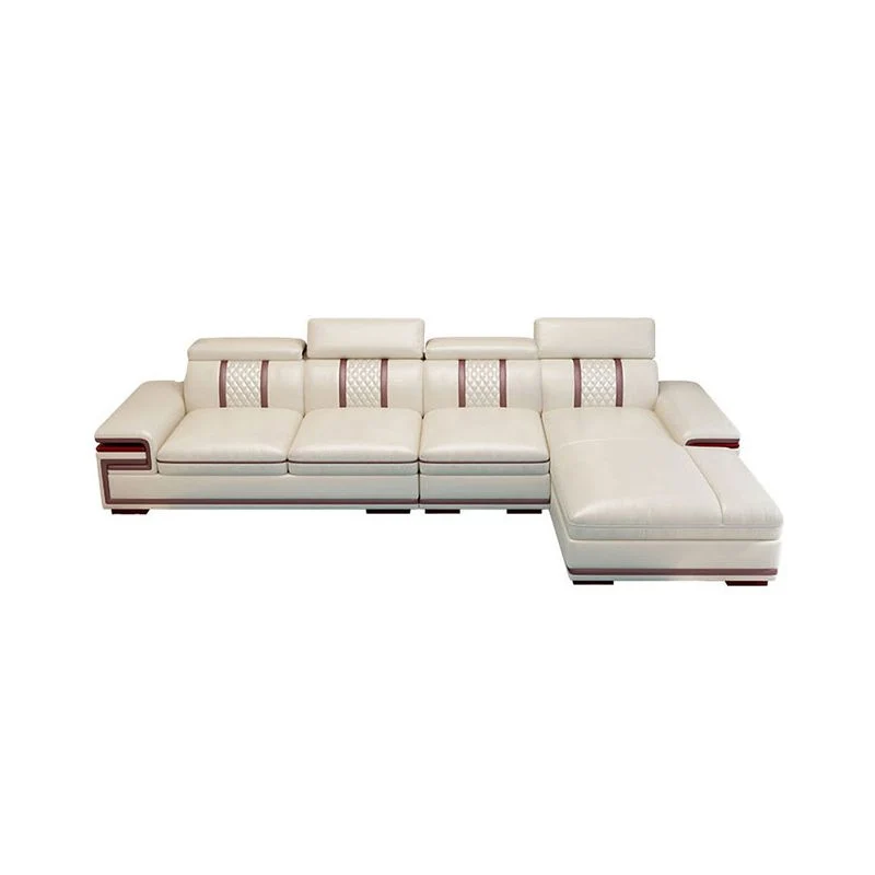 Divano componibile stile glam con struttura legno massello, braccioli incorporati, schienale imbottito, bianco Clearhalo