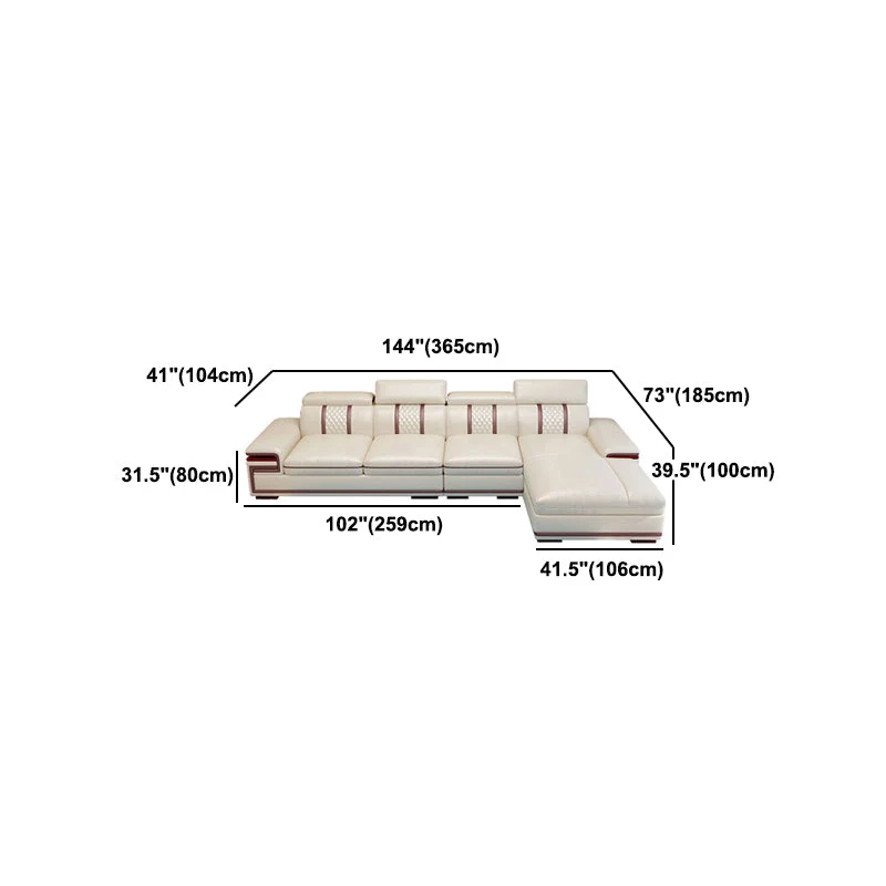 Divano componibile stile glam con struttura legno massello, braccioli incorporati, schienale imbottito, bianco Clearhalo