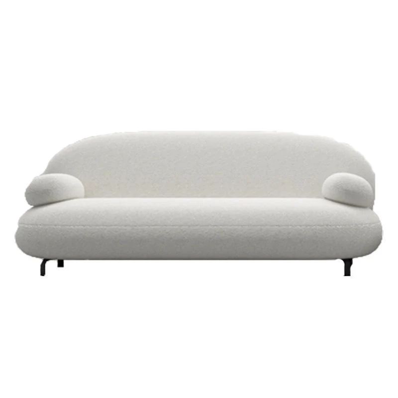 Divano con braccioli con rivestimento cuscino Divano moderno lana alto 29,9 pollici bianco Clearhalo