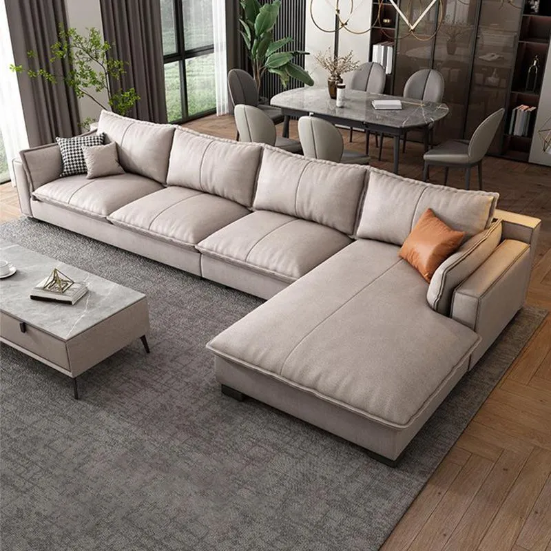 Divano con braccioli incassati e chaise longue 129,92" L 66,93" x P 31,5" " x Divano con schienale ampio, ecopelle Clearhalo