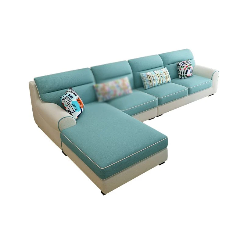Divano con braccioli incassati e cuscino per schienale forma di L per chaise longue componibile Clearhalo