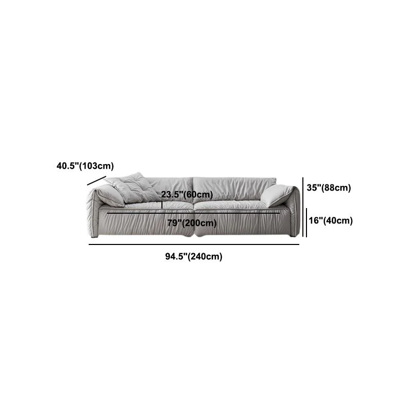 Divano con braccioli pillow top standard contemporaneo con cuscini grigio Clearhalo