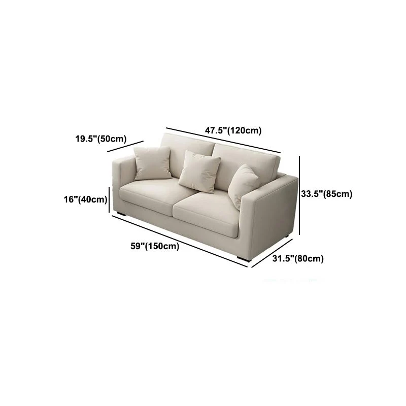Divano con braccioli quadrati 80 cm di profondità x 80 cm di altezza con schienale ampio per soggiorno Clearhalo