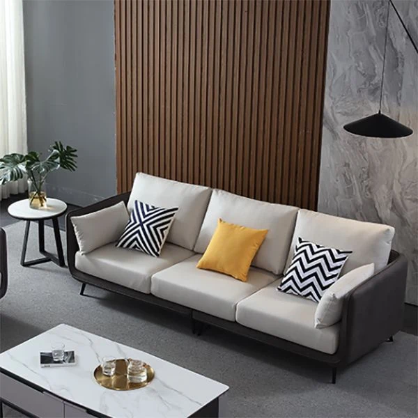 Divano con braccioli quadrati standard moderno resistente alle macchie ecopelle Clearhalo