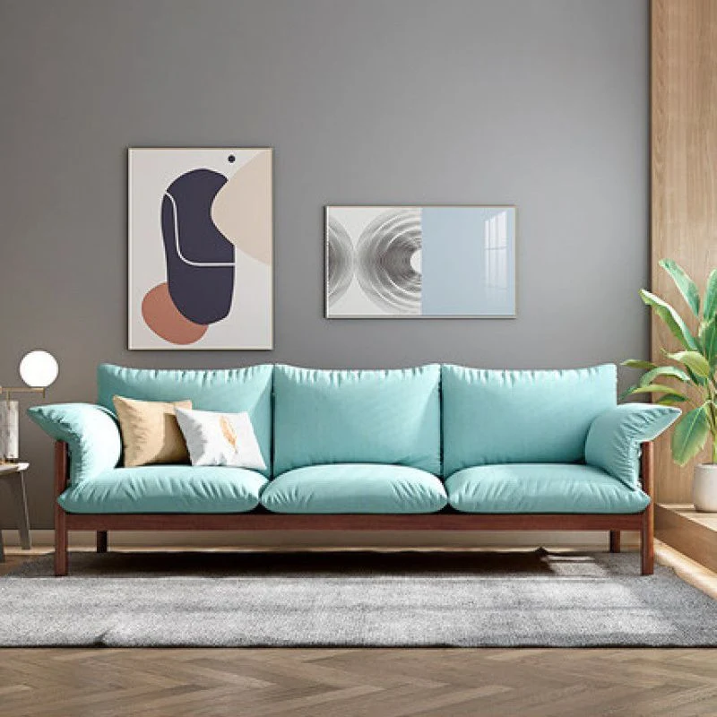 Divano con braccioli rivestiti legno acrilico da 32,6"H 3 posti per soggiorno Clearhalo