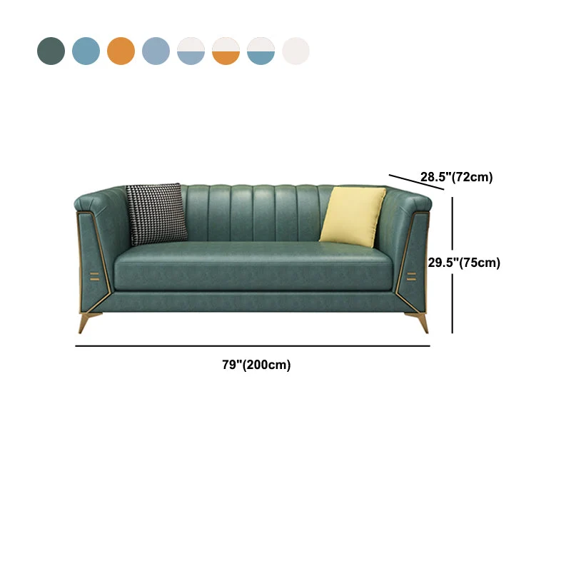 Divano con braccioli smoking ecopelle larga 28,34" con schienale diviso trapuntato Clearhalo