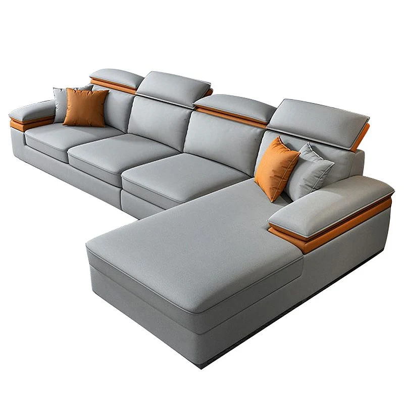 Divano con braccioli superiori tessuto 118,11" Lx 66,93" L x 37,4" Sezioni con schienale e chaise longue Clearhalo