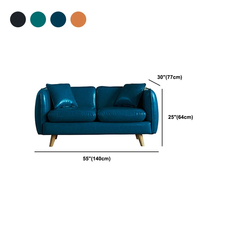Divano con braccioli Tuxedo da 25,2" H Semplici cuscini ecopelle Clearhalo