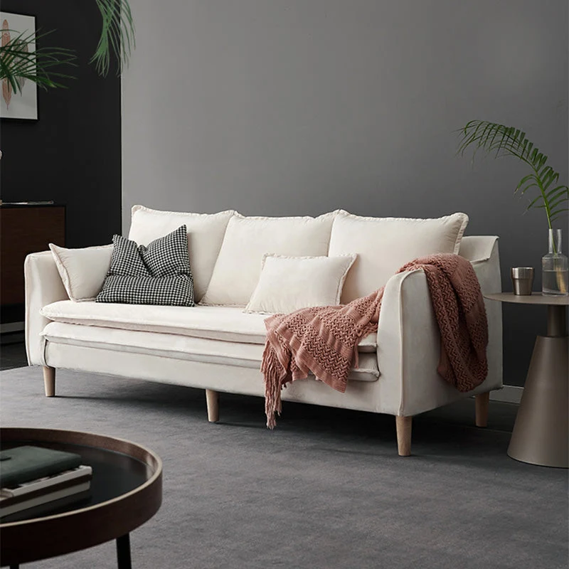Divano con braccioli Tuxedo moderno misto cotone/ecopelle/velluto Clearhalo