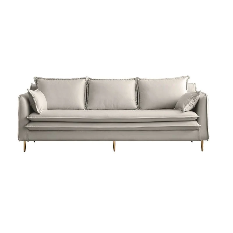 Divano con braccioli Tuxedo moderno misto cotone/ecopelle/velluto Clearhalo