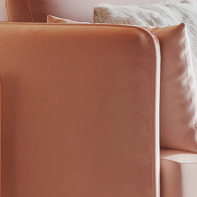 Divano con braccioli velluto con braccioli e due cuscini sullo schienale per appartamento Clearhalo