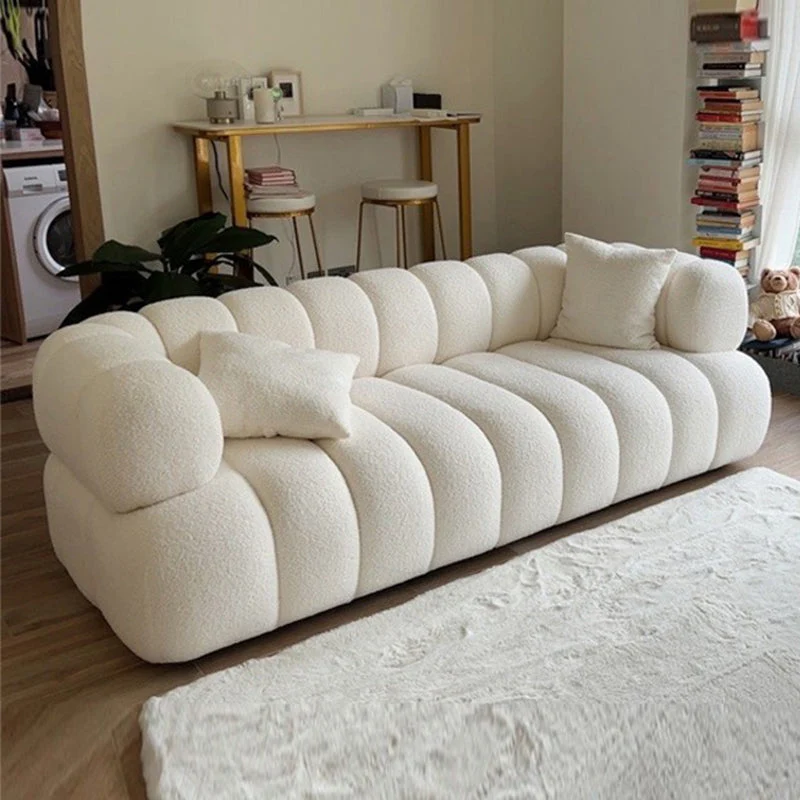 Divano con bracciolo incassato lana Divano standard contemporaneo per soggiorno Clearhalo