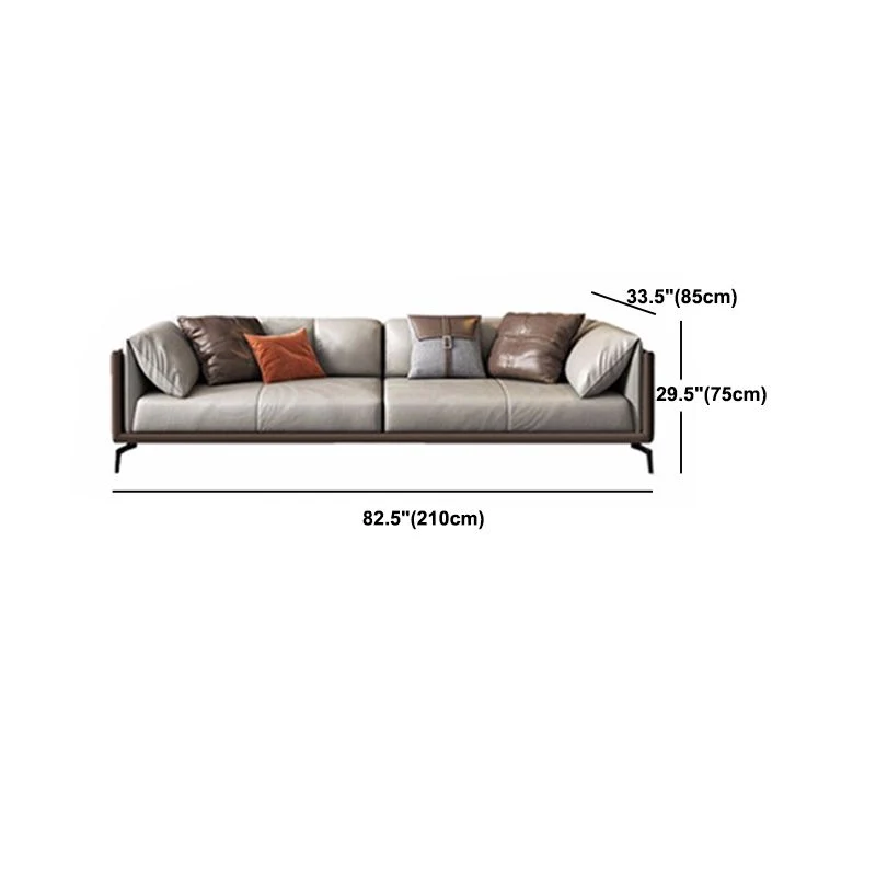 Divano con cuscini moderni Divano con braccioli smoking da 33,5 "D per soggiorno Clearhalo