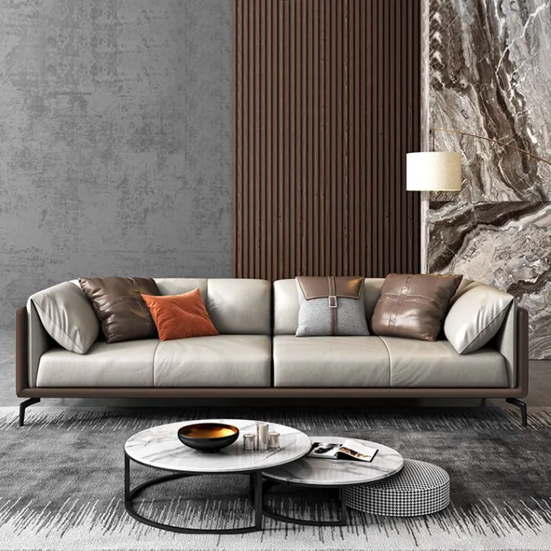 Divano con cuscini moderni Divano con braccioli smoking da 33,5 "D per soggiorno Clearhalo