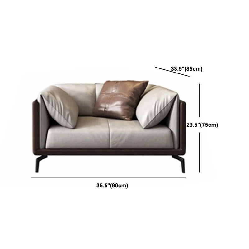 Divano con cuscini moderni Divano con braccioli smoking da 33,5 "D per soggiorno Clearhalo