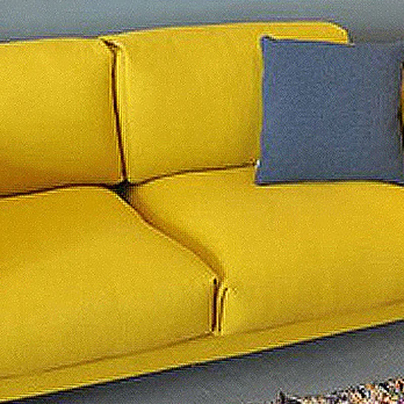 Divano con cuscini quadrati per divano lino largo 35,43 pollici giallo Clearhalo