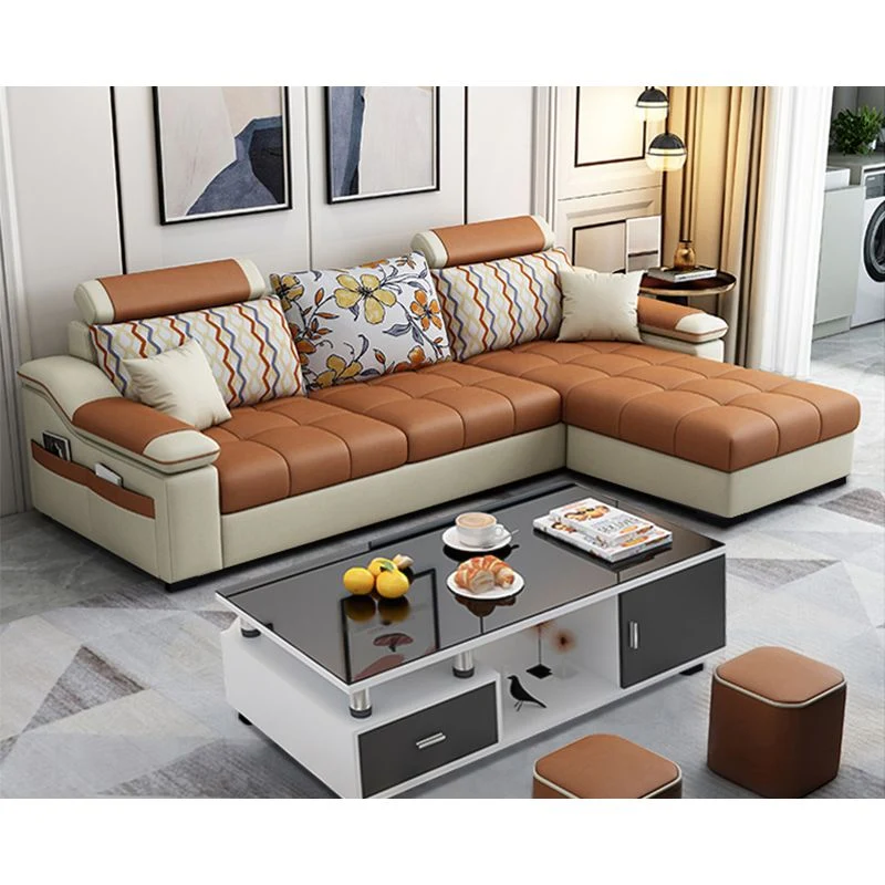 Divano con schienale componibile con braccioli inclinati da 82,5"L e pouf incluso Clearhalo