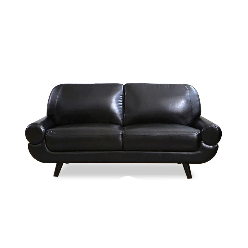 Divano con schienale cucito Divano con braccioli superiori finta pelle modernista Clearhalo