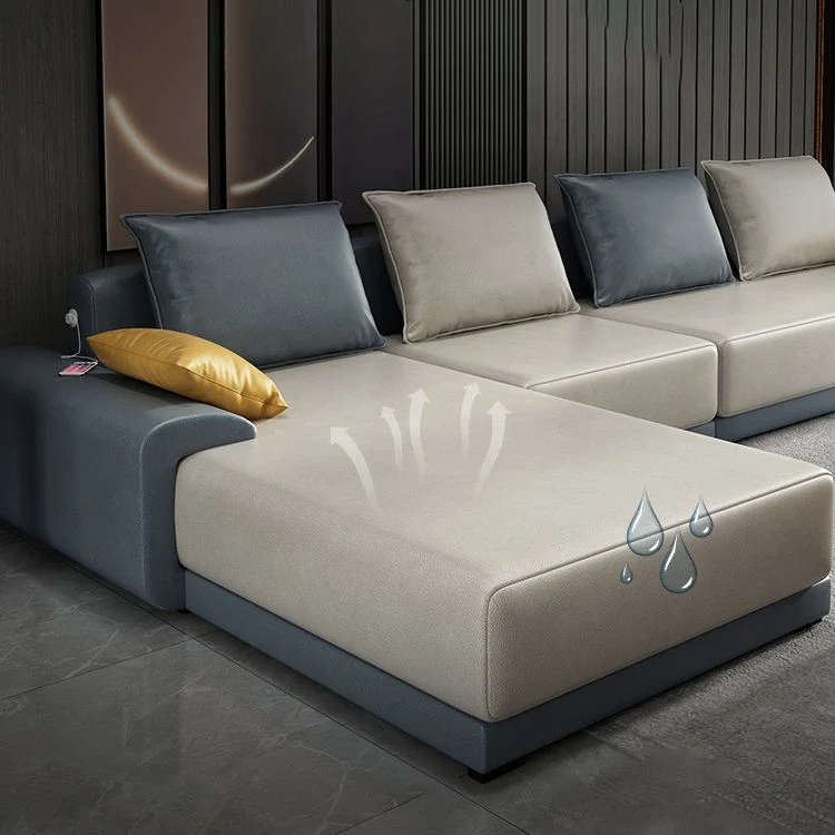 Divano contemporaneo con cuscini staccabili rimovibili e chaise longue reversibile Clearhalo