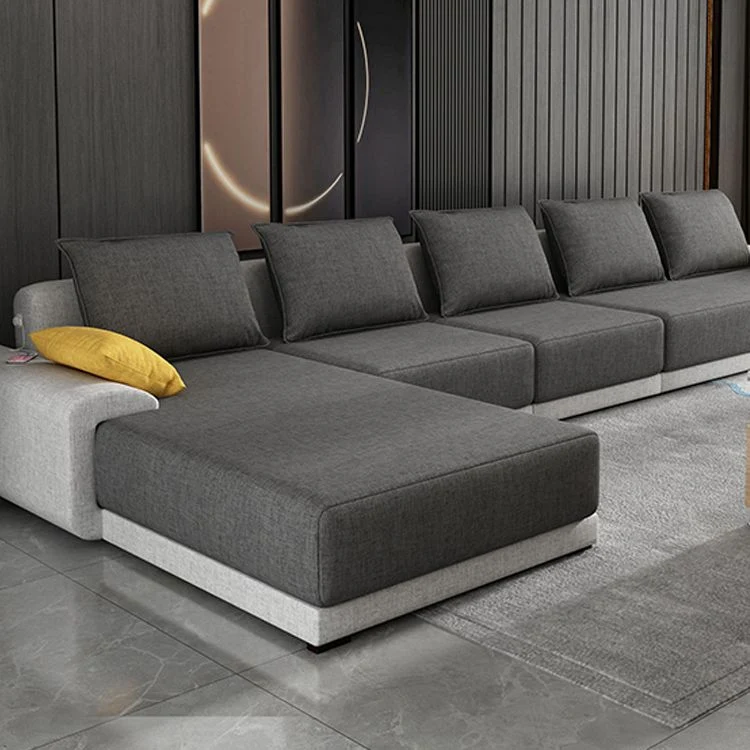 Divano contemporaneo con cuscini staccabili rimovibili e chaise longue reversibile Clearhalo