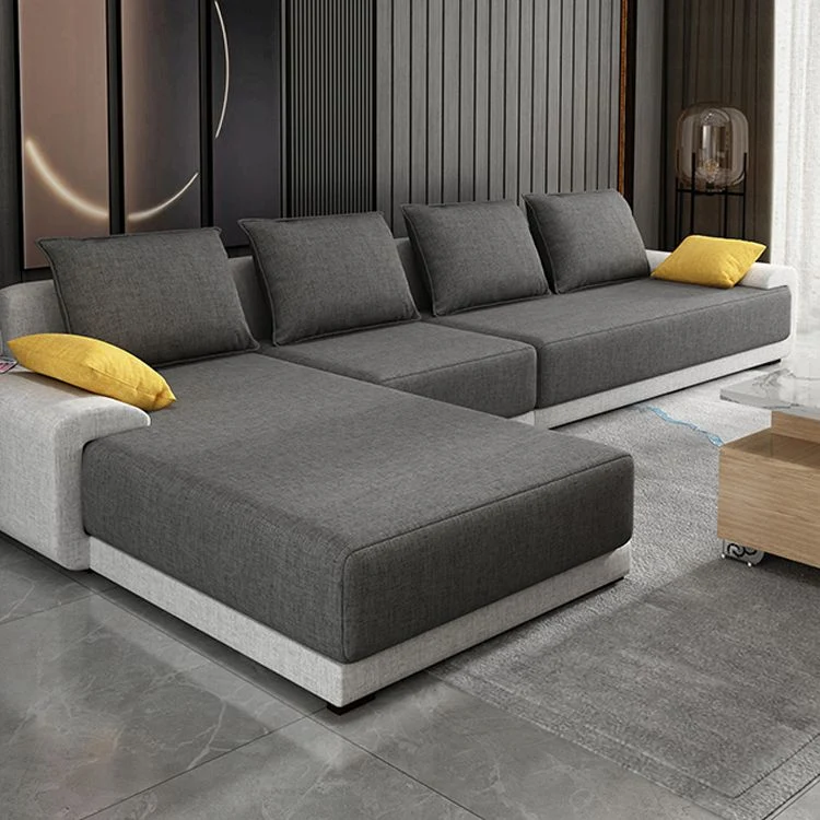 Divano contemporaneo con cuscini staccabili rimovibili e chaise longue reversibile Clearhalo