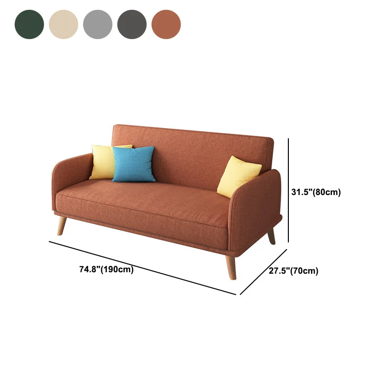 Divano convertibile moderno con braccioli quadrati misto cotone da 31,5" di altezza Clearhalo