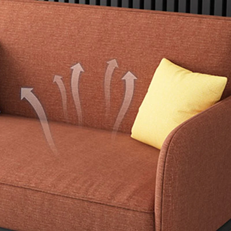 Divano convertibile moderno con braccioli quadrati misto cotone da 31,5" di altezza Clearhalo