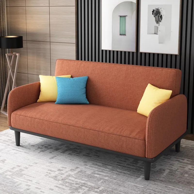 Divano convertibile moderno con braccioli quadrati misto cotone da 31,5" di altezza Clearhalo