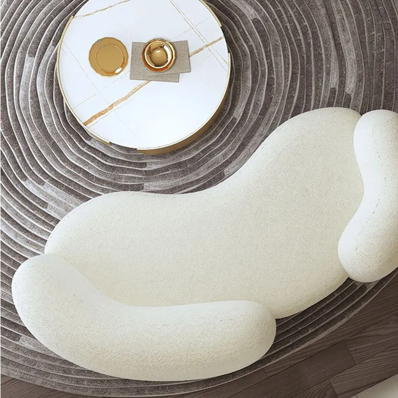 Divano curvo contemporaneo beige per divano alto 28,35 pollici dell'appartamento Clearhalo