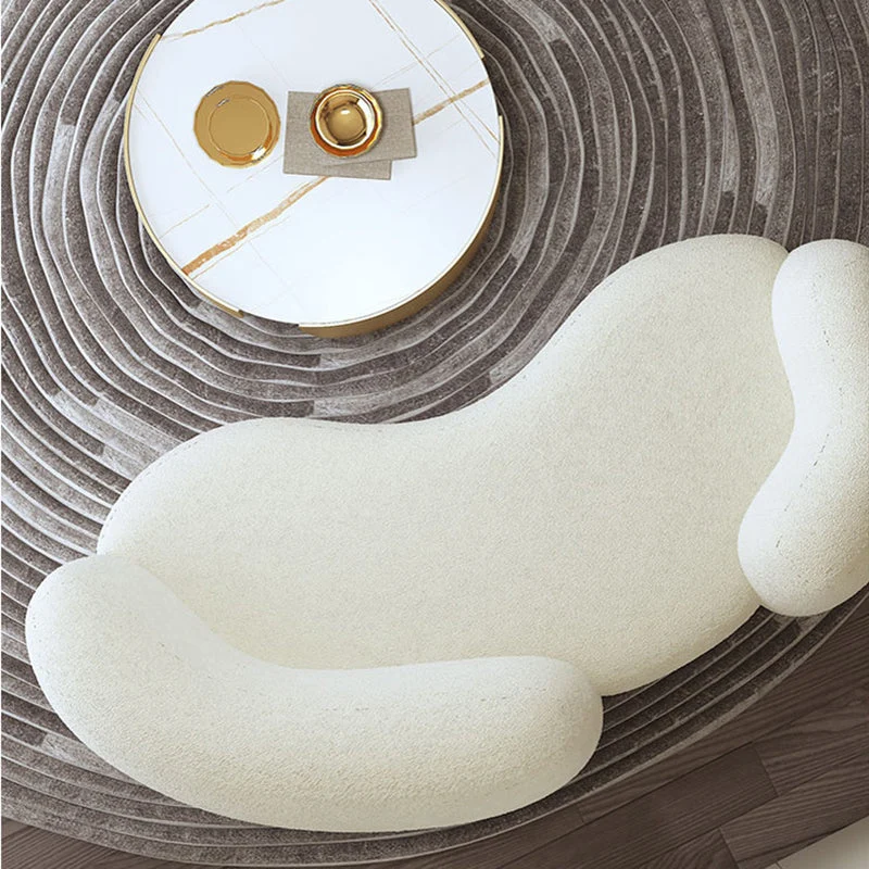Divano curvo contemporaneo beige per divano alto 28,35 pollici dell'appartamento Clearhalo