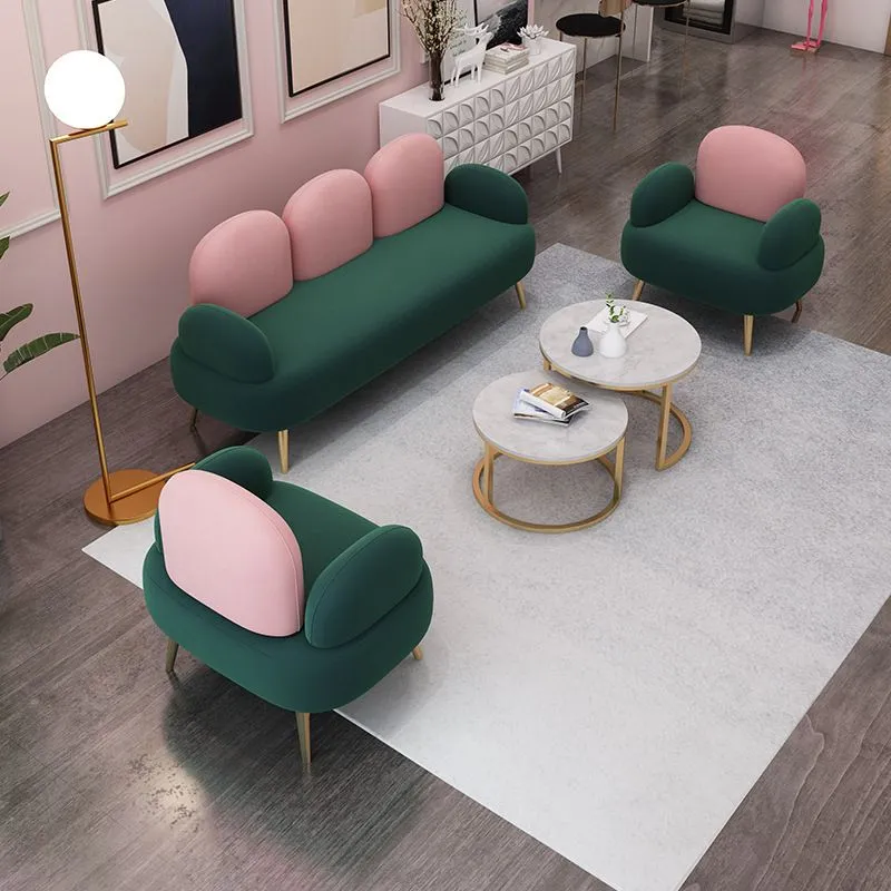 Divano curvo contemporaneo Divano alto 32,67 pollici verde Clearhalo