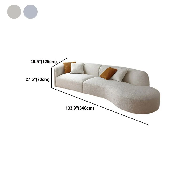 Divano curvo scandinavo con chaise longue Divano 4 posti da 49,21 pollici Clearhalo