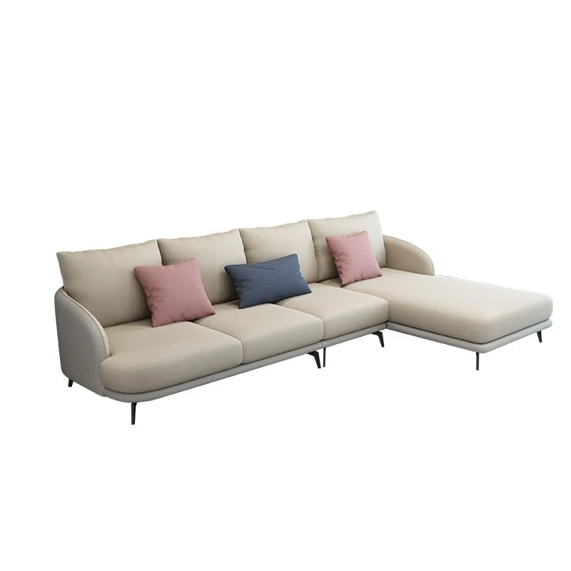 Divano ecopelle da 126"L √ó 67"W e schienale con cuscino per chaise longue con braccioli inclinati Clearhalo