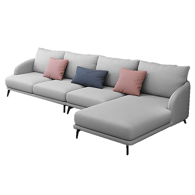 Divano ecopelle da 126"L √ó 67"W e schienale con cuscino per chaise longue con braccioli inclinati Clearhalo