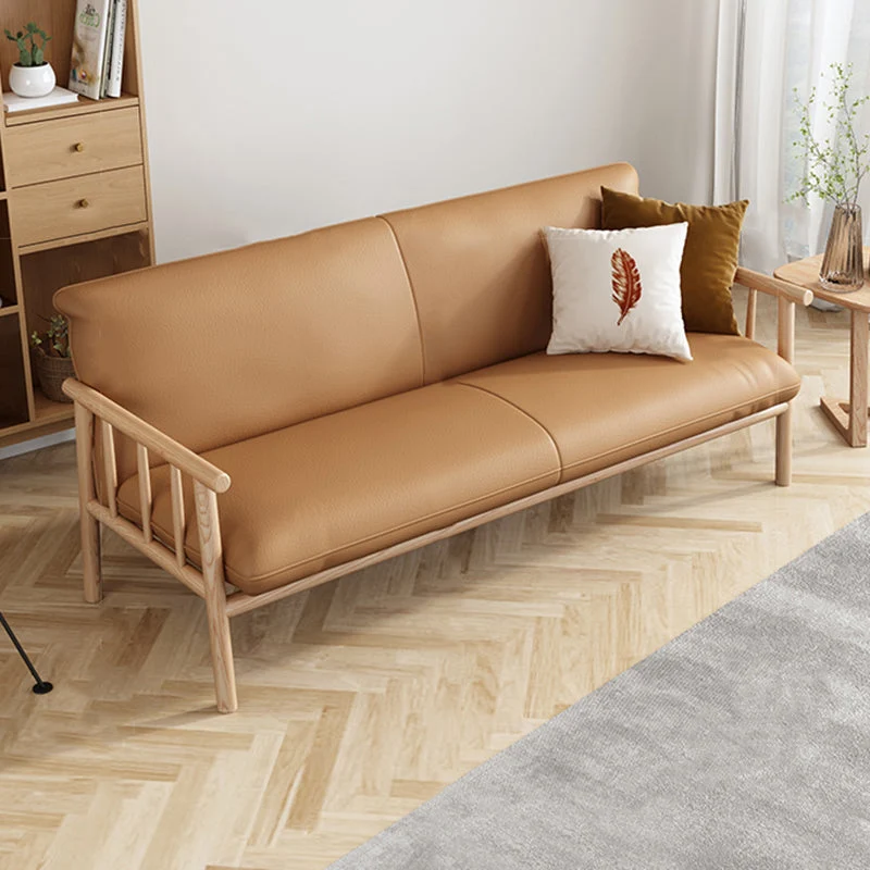 Divano ecopelle 28,74" P x 30,31" H Divano con braccioli quadrati per soggiorno Clearhalo