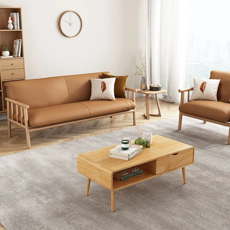 Divano ecopelle 28,74" P x 30,31" H Divano con braccioli quadrati per soggiorno Clearhalo